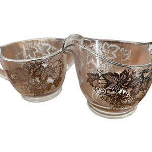 vintage clear pressed glass set